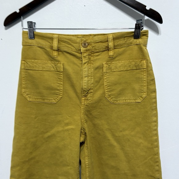 J Crew Point Sur Pants Womens 26 Mustard Yellow Stretch Wide Leg Cropped Trouser - Picture 3 of 11